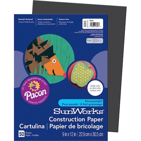 Sunworks Paper, Constrc, 9X12, Bk, 50Sh Pk PAC6303